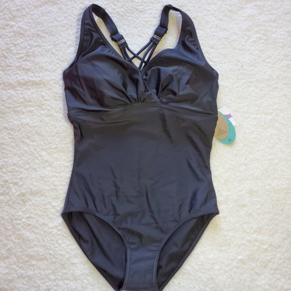 Prana Kayana One Piece Solid Black Swimsuit - Picture 6 of 12